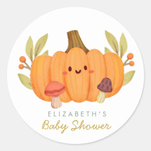 Little Pumpkin Baby Shower Classic Round Sticker