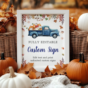 Little Pumpkin Baby Shower Custom Sign