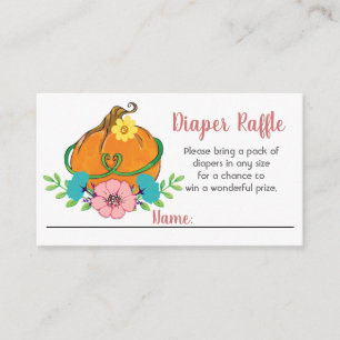 Little Pumpkin Baby Shower Diaper Raffle Enclosure Card