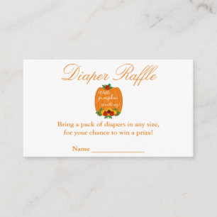 Little Pumpkin Baby Shower Diaper Raffle Enclosure Card