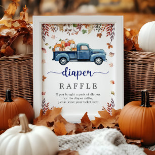 Little Pumpkin Baby Shower Diaper Raffle Sign