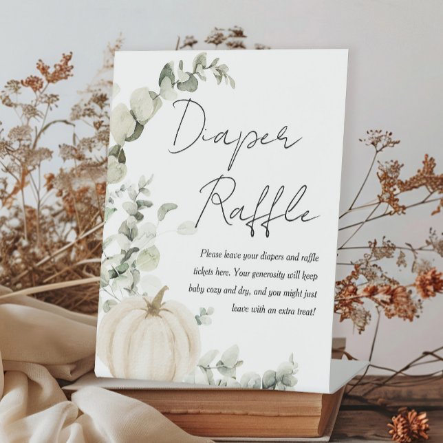 Little Pumpkin Baby Shower Diaper Raffle Sign (Creator Uploaded)