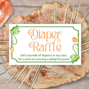 Little Pumpkin Baby Shower Diaper Raffle Ticket Enclosure Card
