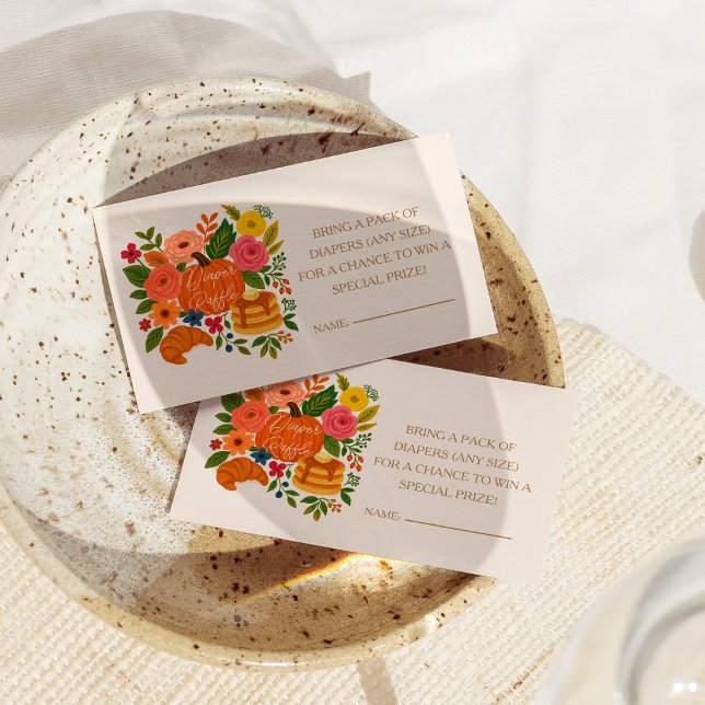 Little Pumpkin Baby Shower Diaper Raffle Ticket Enclosure Card (Creator Uploaded)