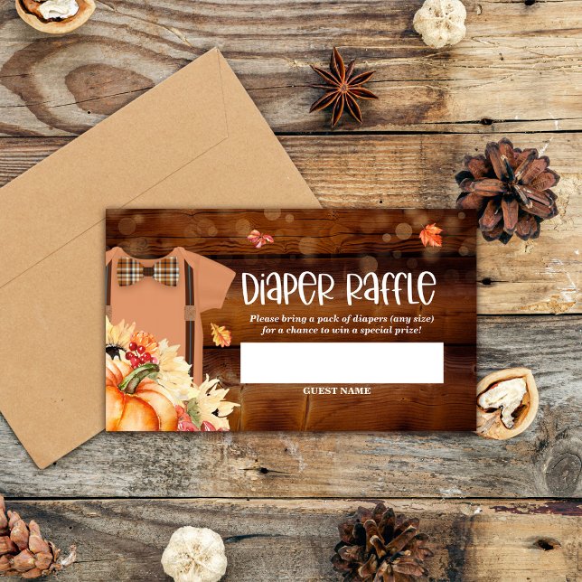 Little Pumpkin Baby Shower Diaper Raffle Tickets Enclosure Card (Creator Uploaded)