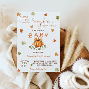 Little Pumpkin Baby Shower Fall Autumn Invitation