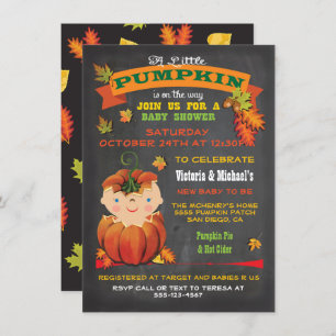Little Pumpkin Baby Shower Fall Invitations