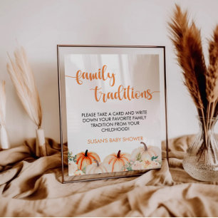 Little Pumpkin Baby Shower Family Traditions Sign