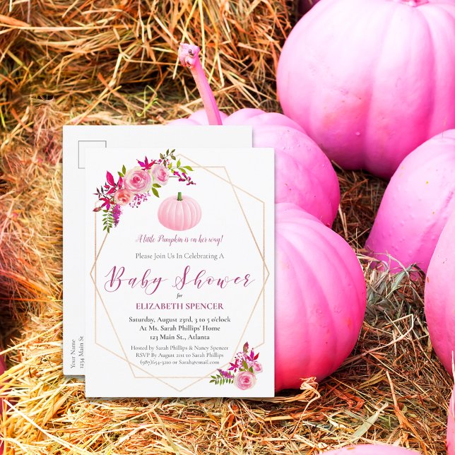 Little Pumpkin Baby Shower Floral Invite (Creator Uploaded)