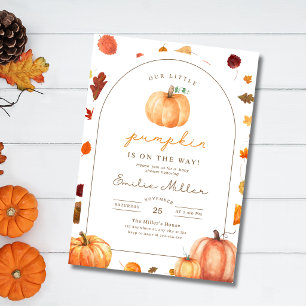 Little Pumpkin Baby Shower Gender Neutral Fall Invitation