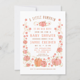Little Pumpkin Baby Shower Girl Invitation