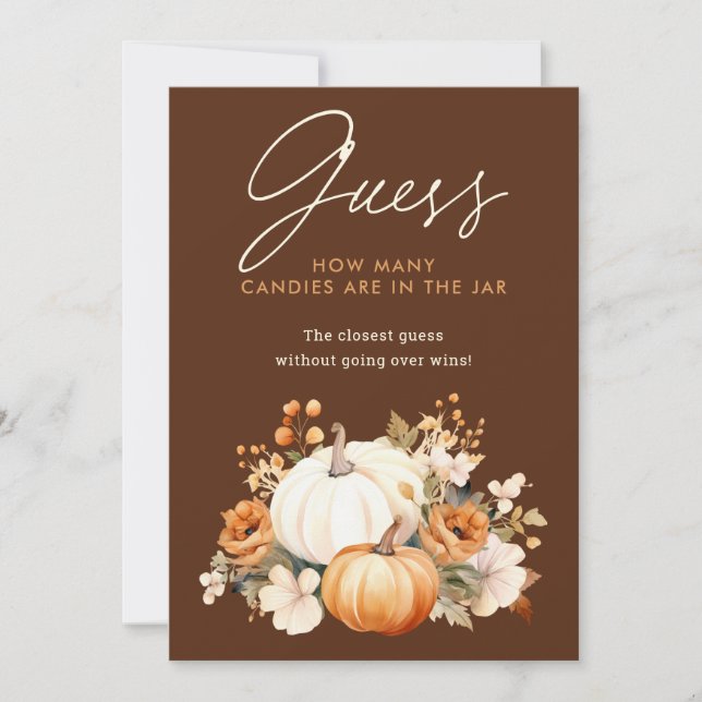 Little Pumpkin Baby Shower Guessing Game Sign (Front)
