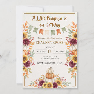 Little Pumpkin Baby Shower Invitation