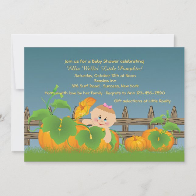 Little Pumpkin Baby Shower Invitation (Front)