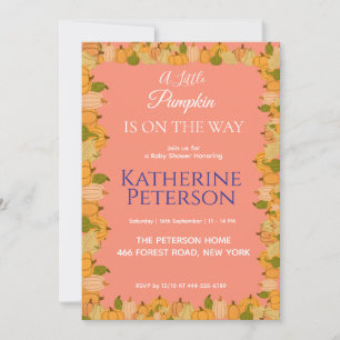 Little Pumpkin Baby Shower Invitation