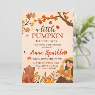 Little Pumpkin Baby Shower Invitation Card
