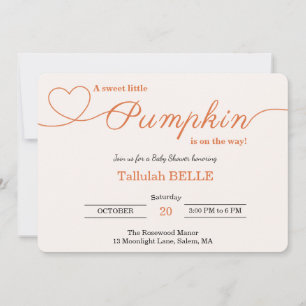 Little Pumpkin Baby Shower Invitation – Pink Bow