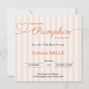 Little Pumpkin Baby Shower Invitation – Pink Bow