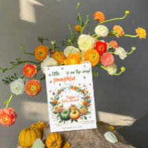 Little Pumpkin Baby Shower Invite – Autumn Floral