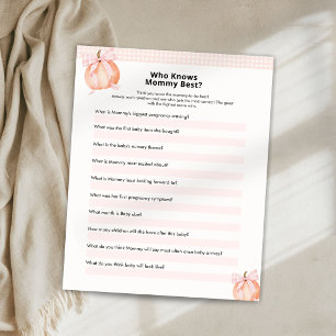 Little Pumpkin Baby Shower Knows Mummy Best Game Flyer