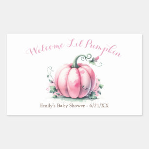 Little Pumpkin Baby Shower Label - Girl