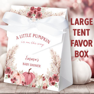 Little Pumpkin Baby Shower Marsala Pink Large Tent Favour Box