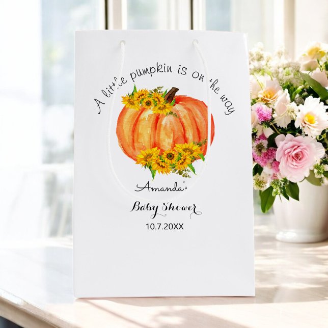 Little Pumpkin Baby Shower  Medium Gift Bag (Creator Uploaded)