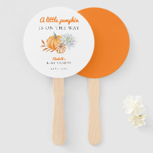 Little Pumpkin Baby Shower Modern Simple Fall Hand Fan