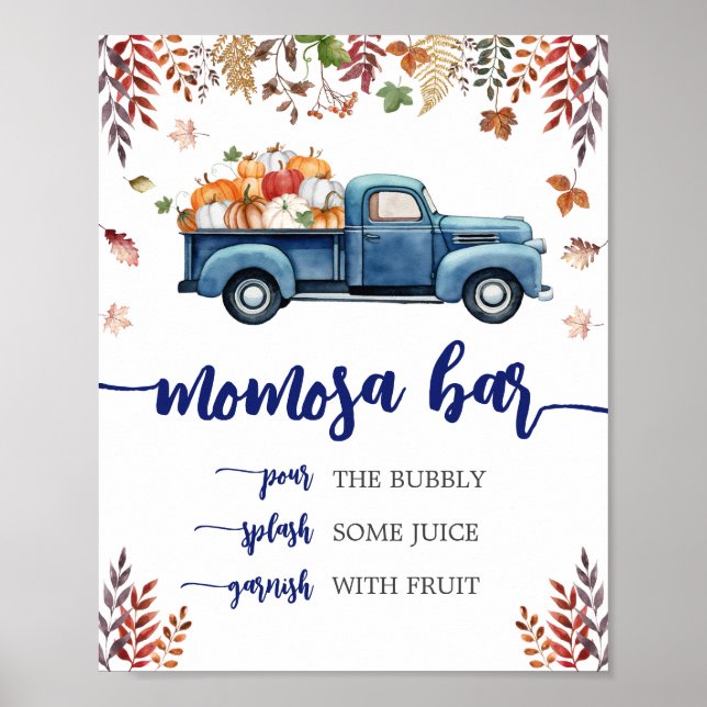 Little Pumpkin Baby Shower Mum Osa Bar Sign (Front)