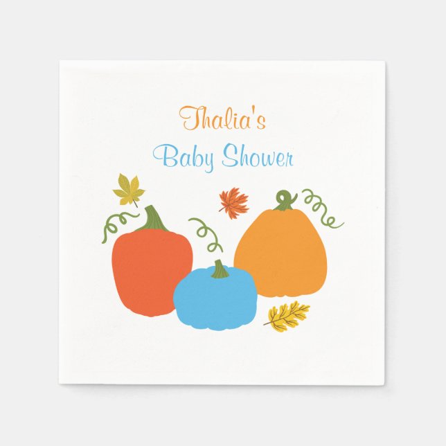 Little Pumpkin Baby Shower Napkin (Front)