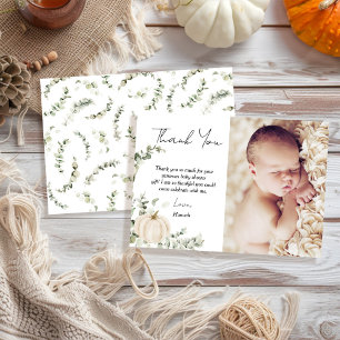 Little Pumpkin Baby Shower Photo Thank You Card