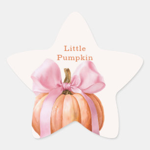Little Pumpkin Baby Shower – Pink Bow Fall  Star Sticker