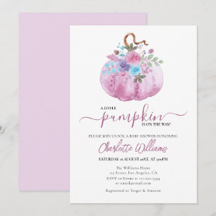 Little Pumpkin Baby Shower Pink Girl Invitation