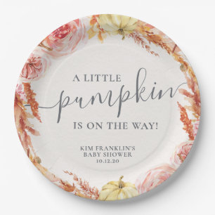 Little pumpkin baby shower plates