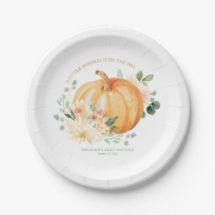 Little Pumpkin Baby Shower Plates