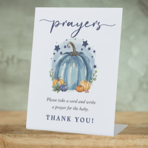Little Pumpkin Baby Shower Prayers For Baby Pedestal Sign