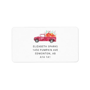 Little Pumpkin Baby Shower Red Truck Fall Autumn  Label