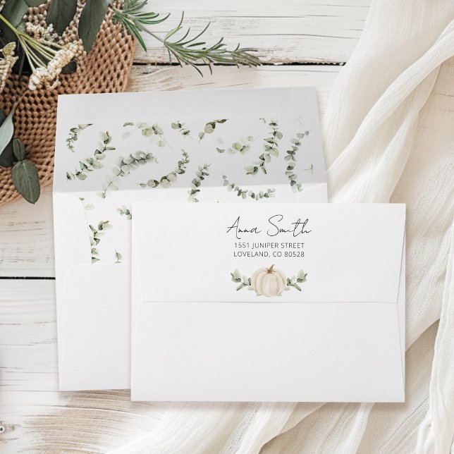 Little Pumpkin Baby Shower Return Address Envelope (Creator Uploaded)