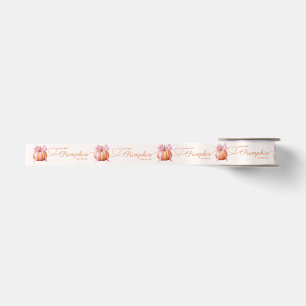 Little Pumpkin Baby Shower Ribbon – Pink Bow Satin Ribbon