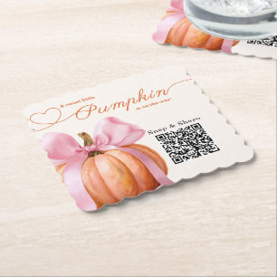 Little Pumpkin Baby Shower Ribbon – Romantic Salem Paper Coaster