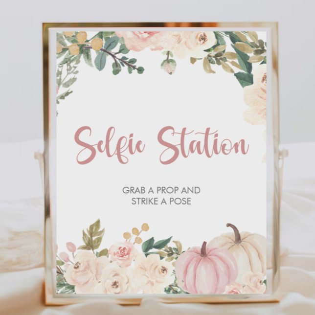 Little Pumpkin Baby Shower Selfie Station Sign (Creator Uploaded)