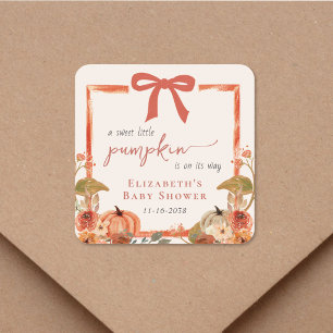 Little Pumpkin Baby Shower Square Sticker