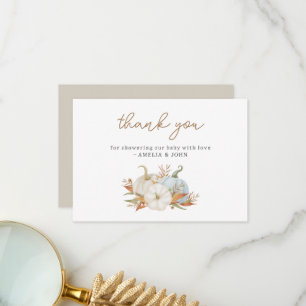 Little Pumpkin Baby Shower Thank You Card