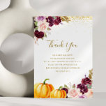 little pumpkin baby shower thank you card<br><div class="desc">little pumpkin floral baby shower. the text and colours can be personalised.</div>