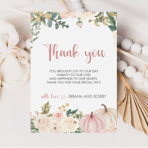 Little Pumpkin Baby Shower Thank You Card
