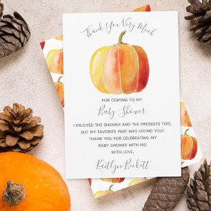 Little Pumpkin Baby Shower Thank You Card