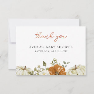 Little Pumpkin Baby Shower  Thank You Card