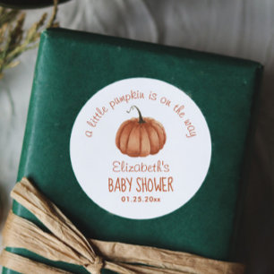 Little Pumpkin  Baby Shower Thank You Classic Round Sticker