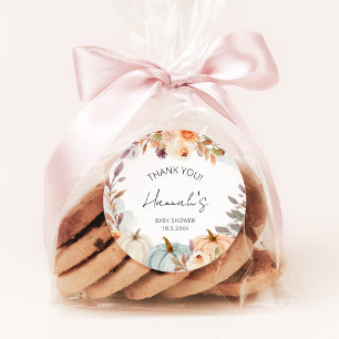 Little Pumpkin Baby Shower Thank You Favour Classic Round Sticker