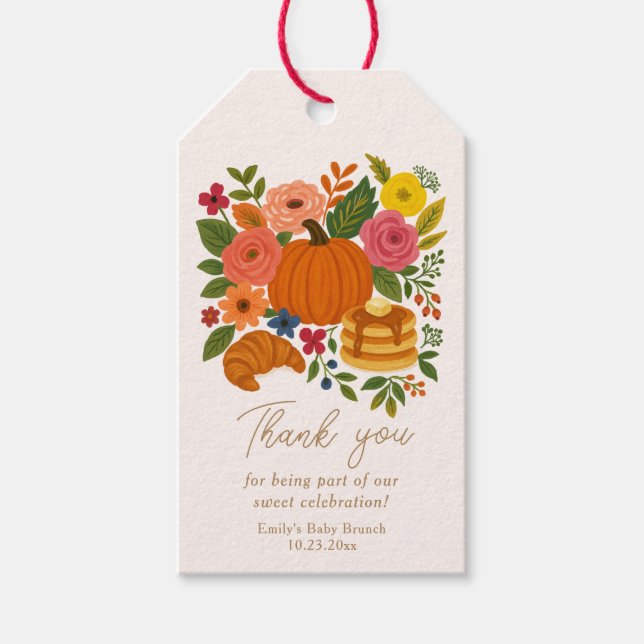Little Pumpkin Baby Shower Thank You Favour Tag (Front)